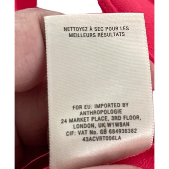 Anthropologie HD in Paris Women's Pink Short Tank Top Blouse Size 4 Tiered Lace - Picture 8 of 8